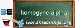 WordMeaning blackboard for homogyne alpina